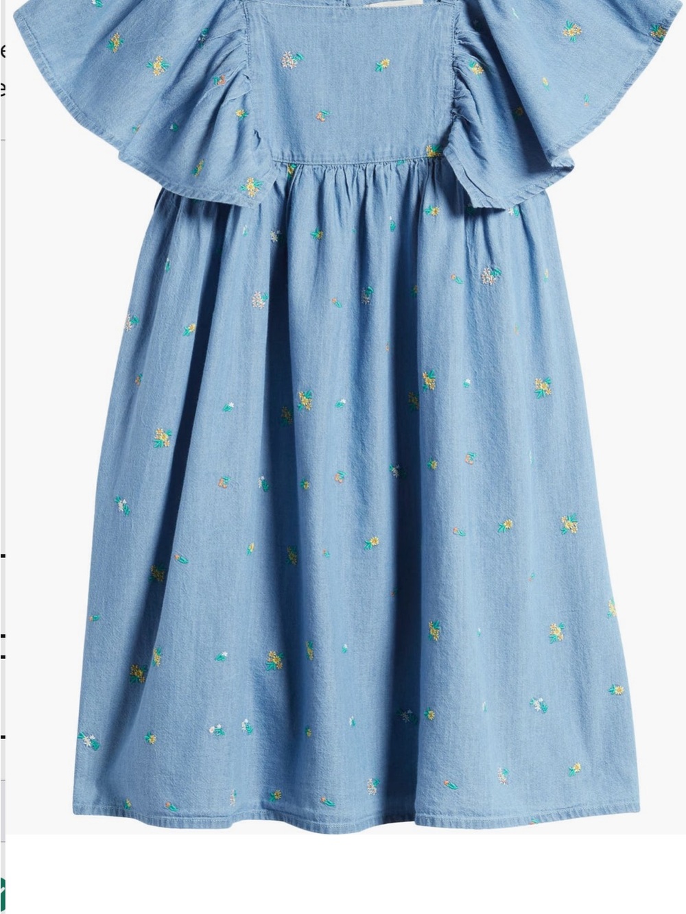Tucker + Tate Denim Blue Embroidered Ruffle Dress